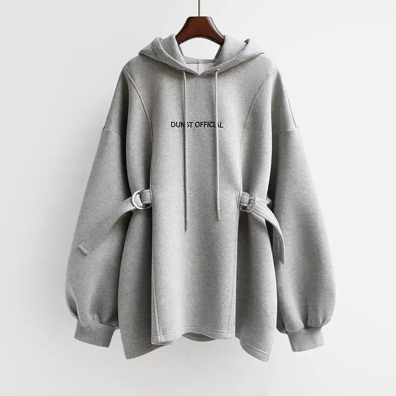 Medium Length Loose Waisted Hoodie Jacket
