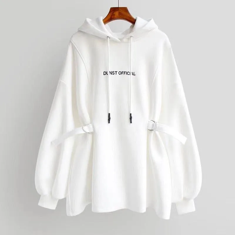Medium Length Loose Waisted Hoodie Jacket
