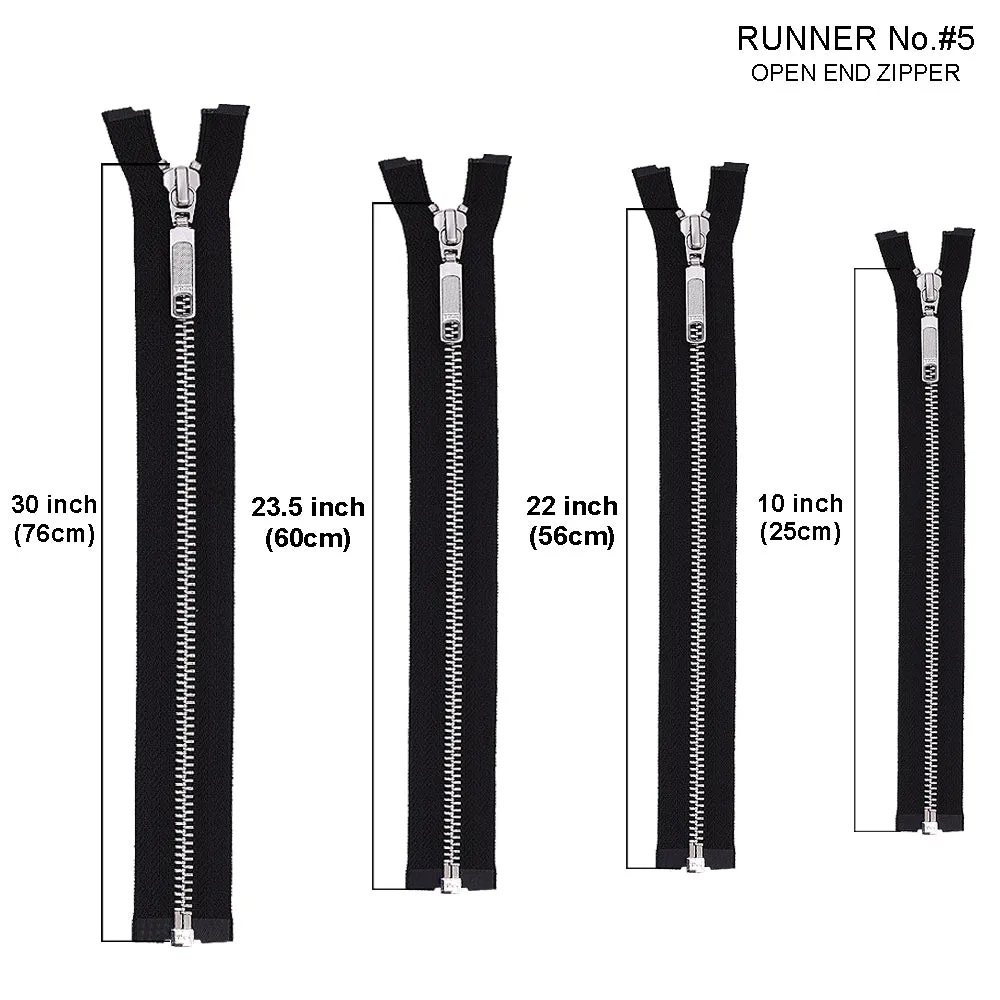 YKK- #5 Silver Open-End Metal YKK Jacket Zipper