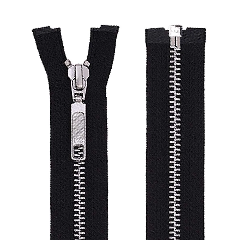 YKK- #5 Silver Open-End Metal YKK Jacket Zipper