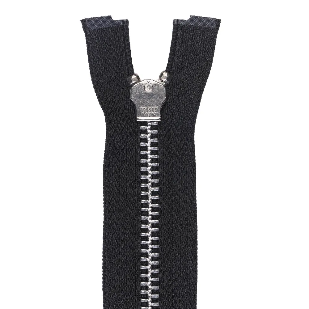 YKK- #5 Silver Open-End Metal YKK Jacket Zipper