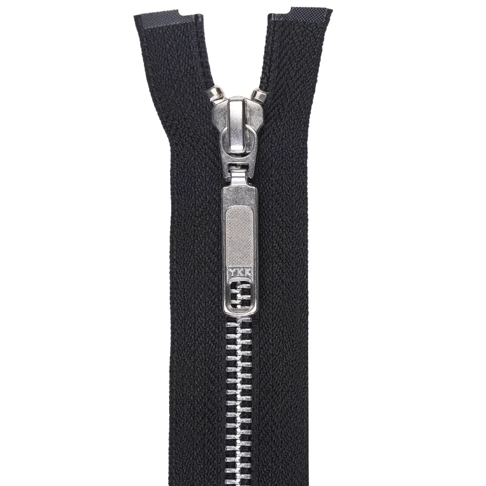 YKK- #5 Silver Open-End Metal YKK Jacket Zipper